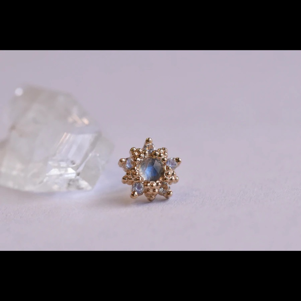 2 Alchemy Adornment Wren Threadless Ends (RG, opal, CZ)